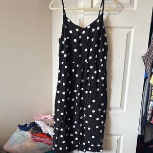 Polka Dot Midi Dress - Black and White